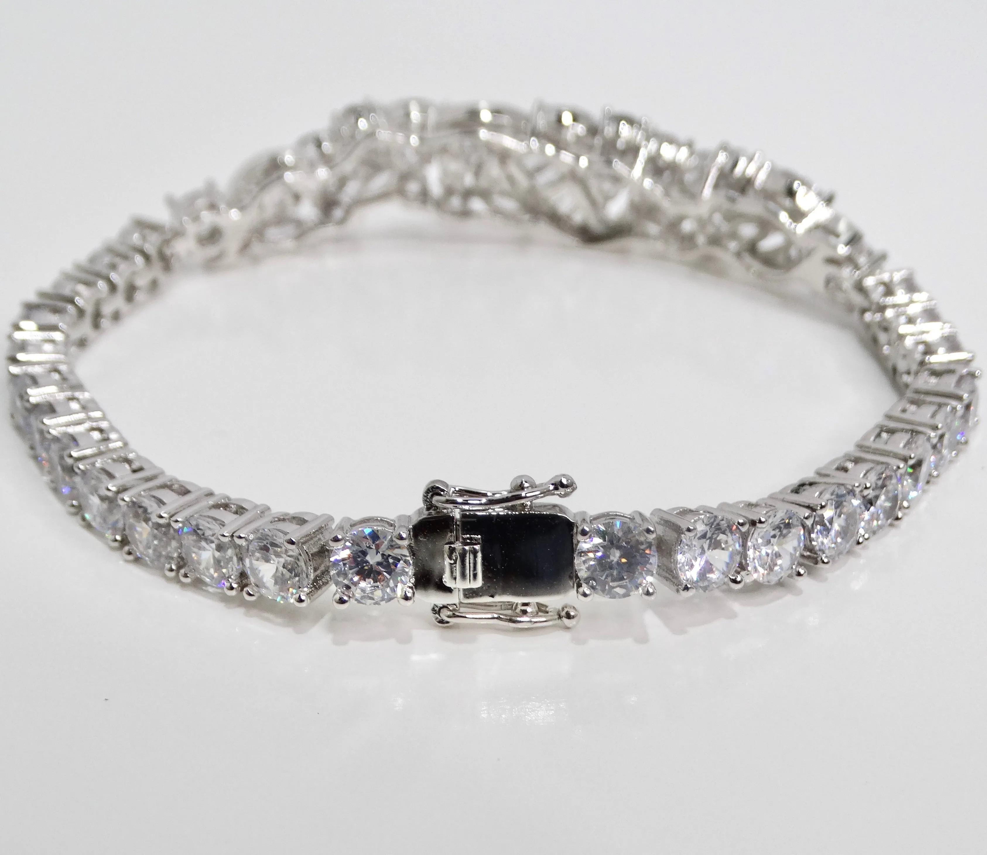 1990s with the Art Deco Silver Rhinestone Bracelet