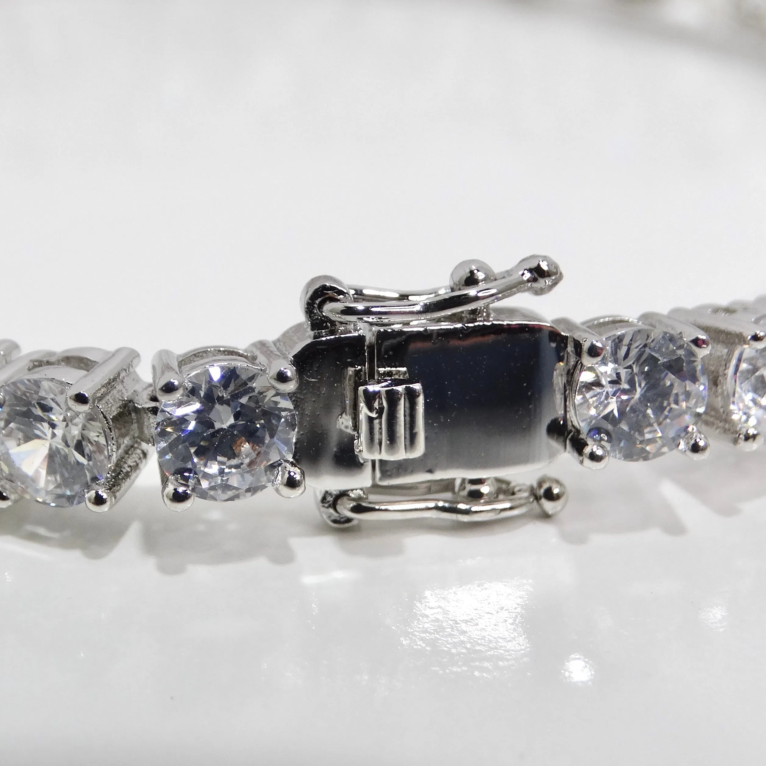 1990s with the Art Deco Silver Rhinestone Bracelet