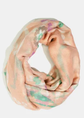 A  Peach Floral Lightweight Scarf