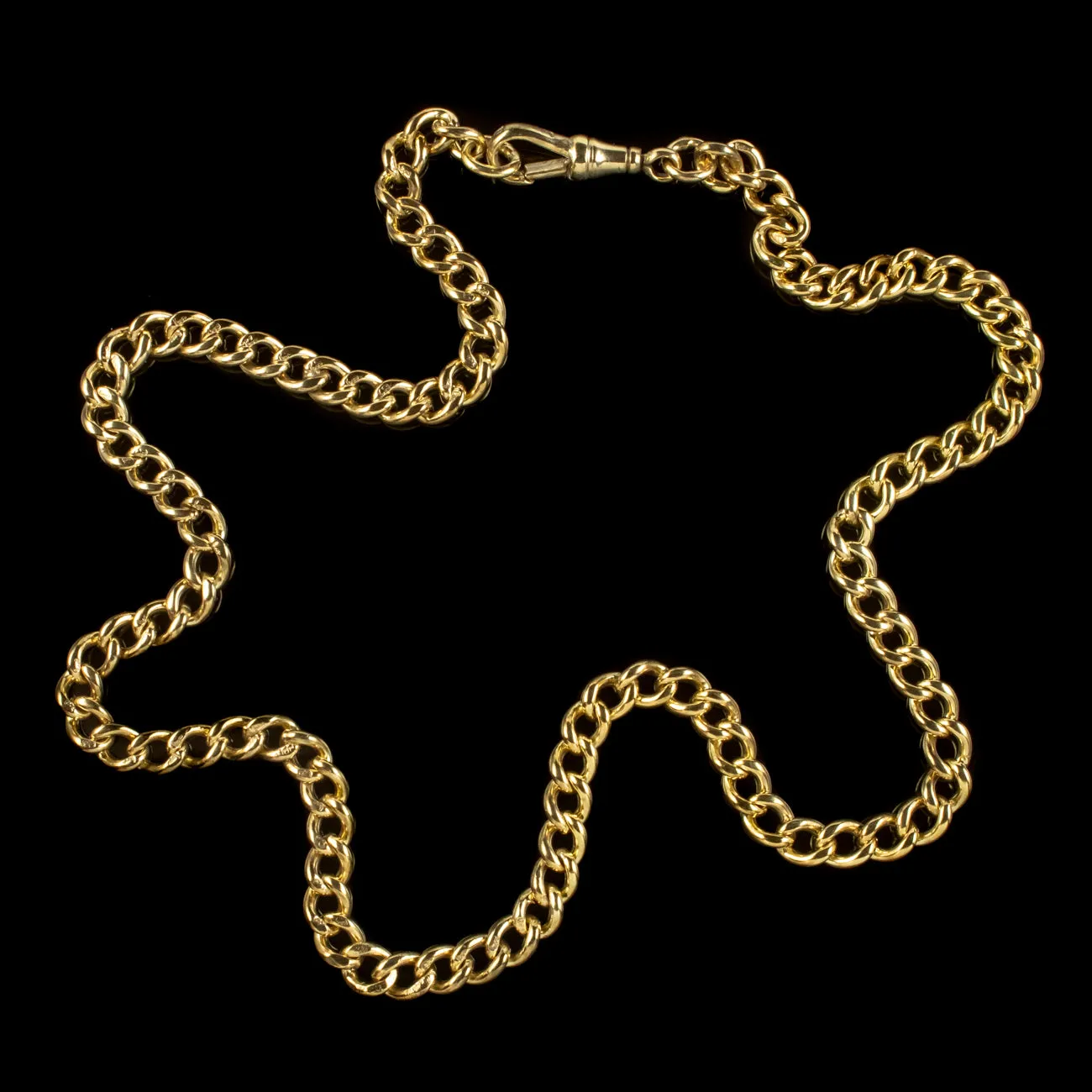 Antique Edwardian Curb Chain 18ct Gold On Silver Dated 1901