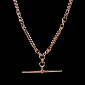 Antique Victorian Albert Chain Necklace Solid 9Ct Gold Circa 1880