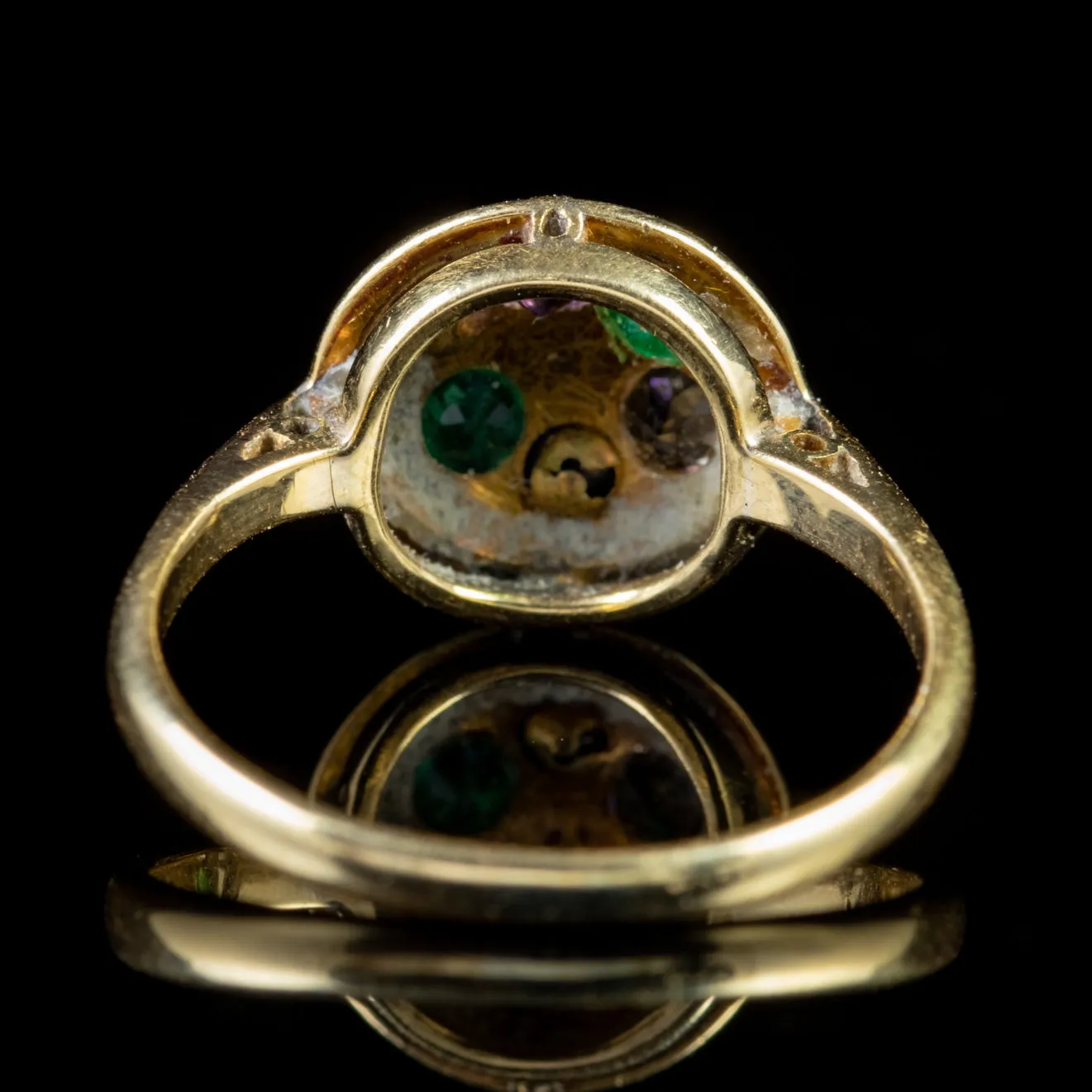 Antique Victorian Dearest Gemstone Ring 18Ct Gold Circa 1880