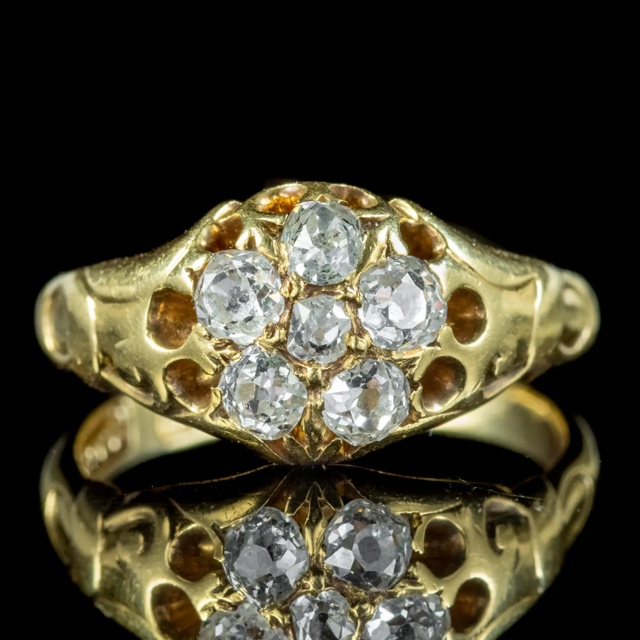 Antique Victorian Diamond Cluster Ring Dated 1859