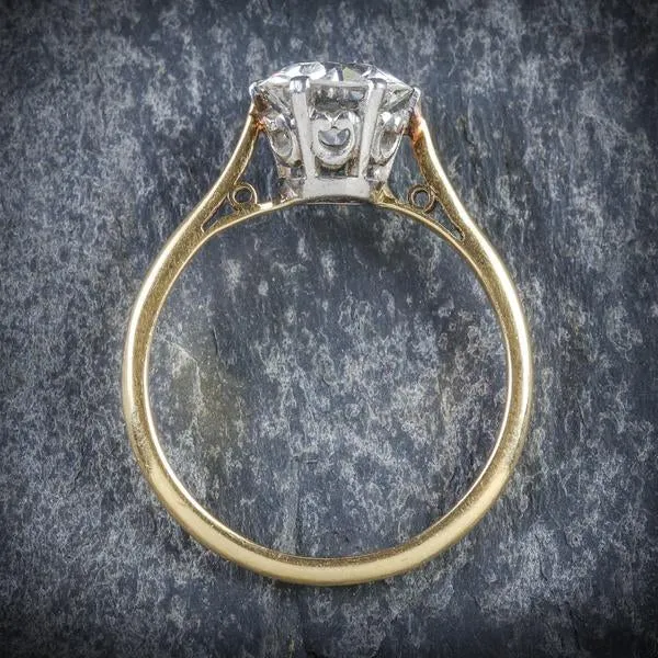 Antique Victorian Diamond Solitaire Ring 1.60Ct