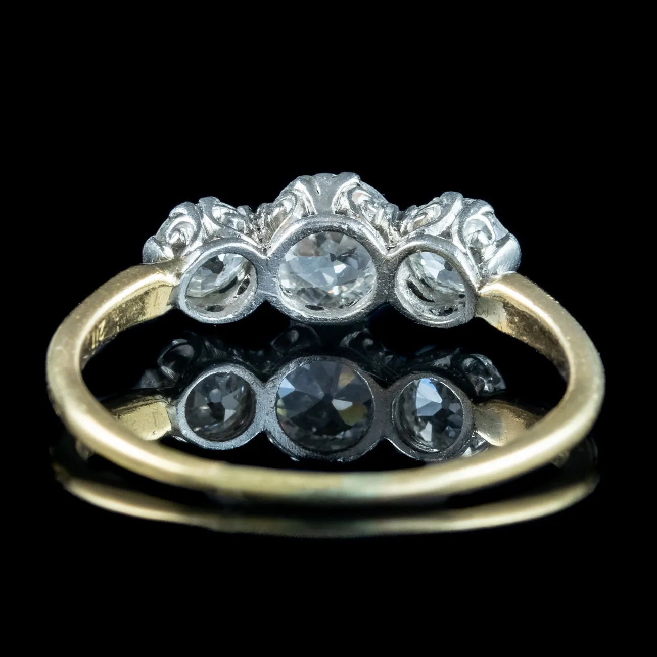 Antique Victorian Diamond Trilogy Ring 1.35ct Total