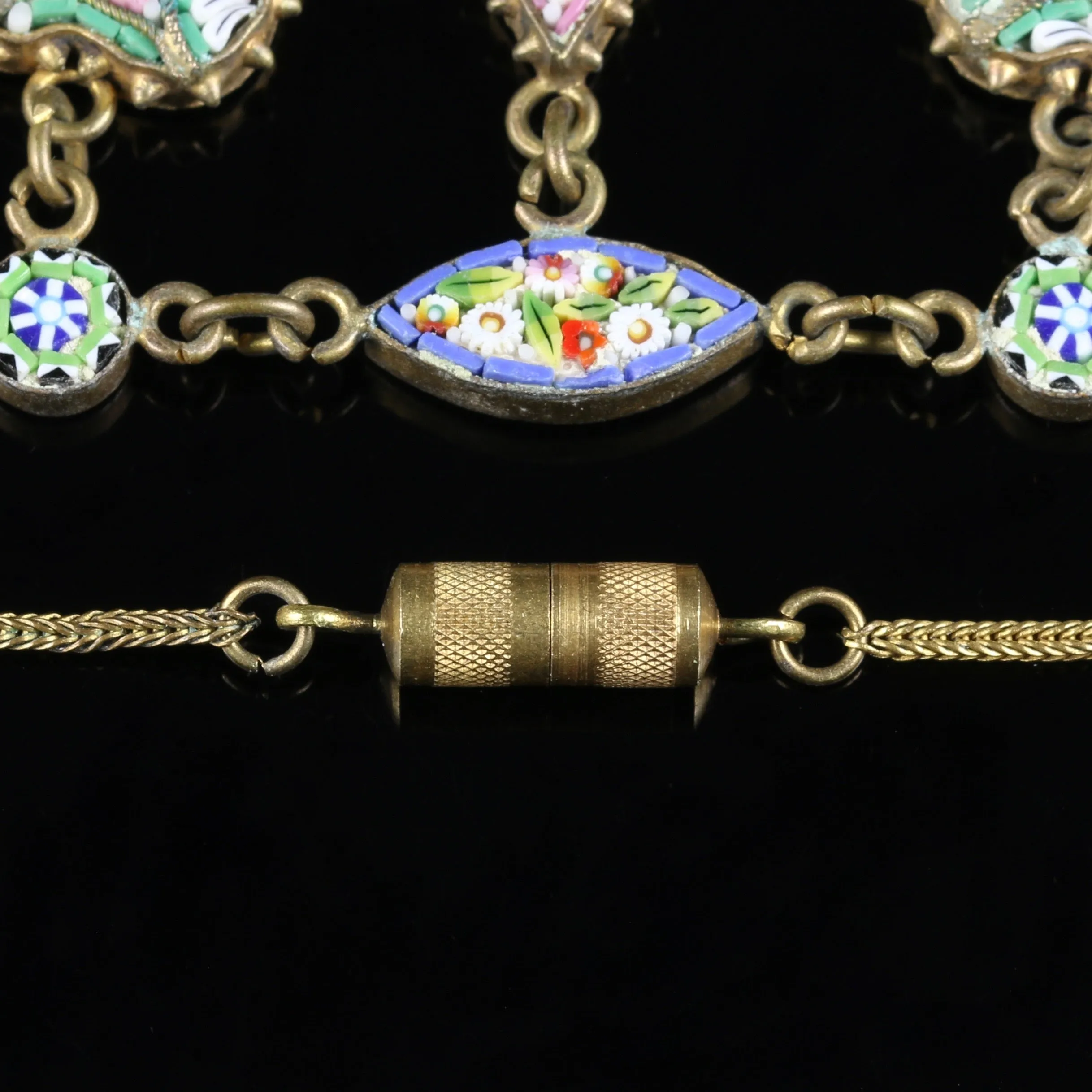 Antique Victorian Micro Mosaic Necklace Circa 1890