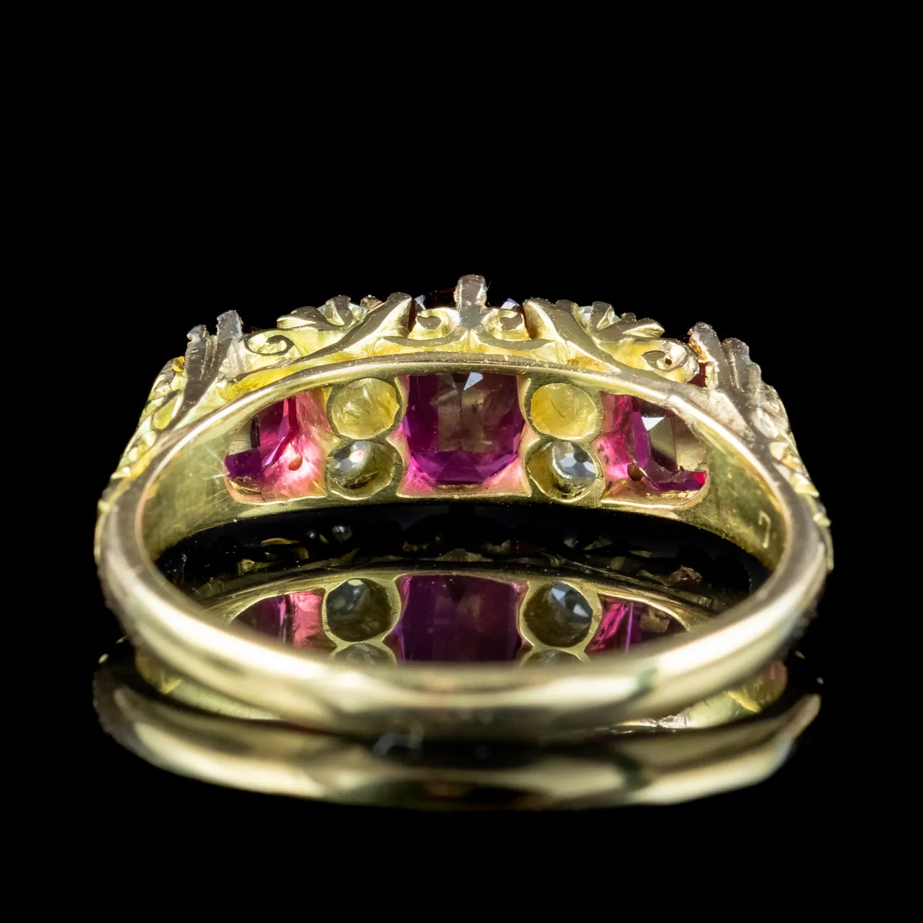 Antique Victorian Ruby Diamond Ring 1.1ct Ruby