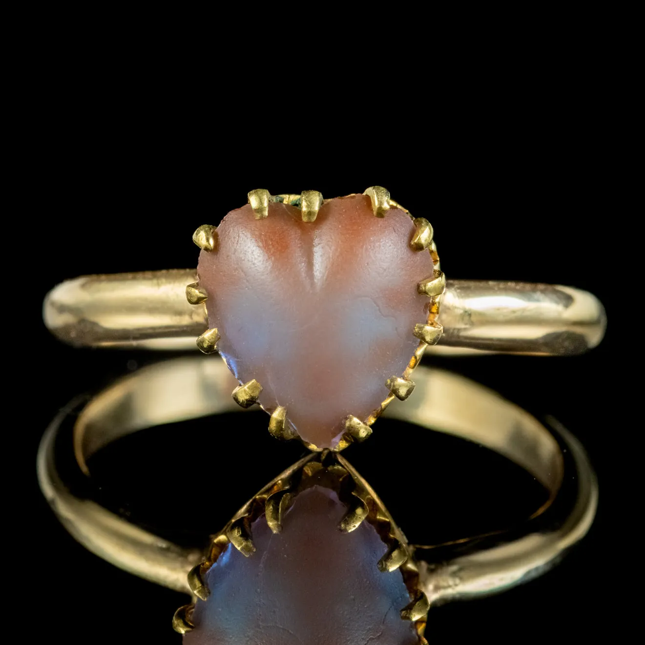 Antique Victorian Saphiret Heart Ring Circa 1880