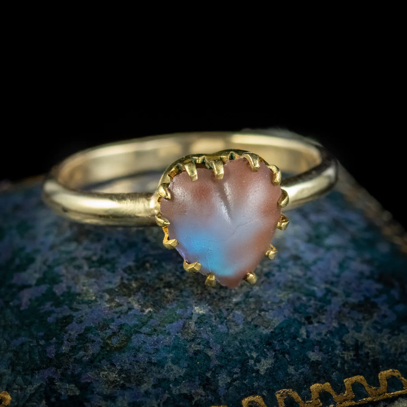 Antique Victorian Saphiret Heart Ring Circa 1880