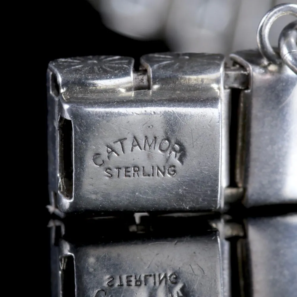 Art Deco Catamore Sterling Silver Paste Bracelet Circa 1920