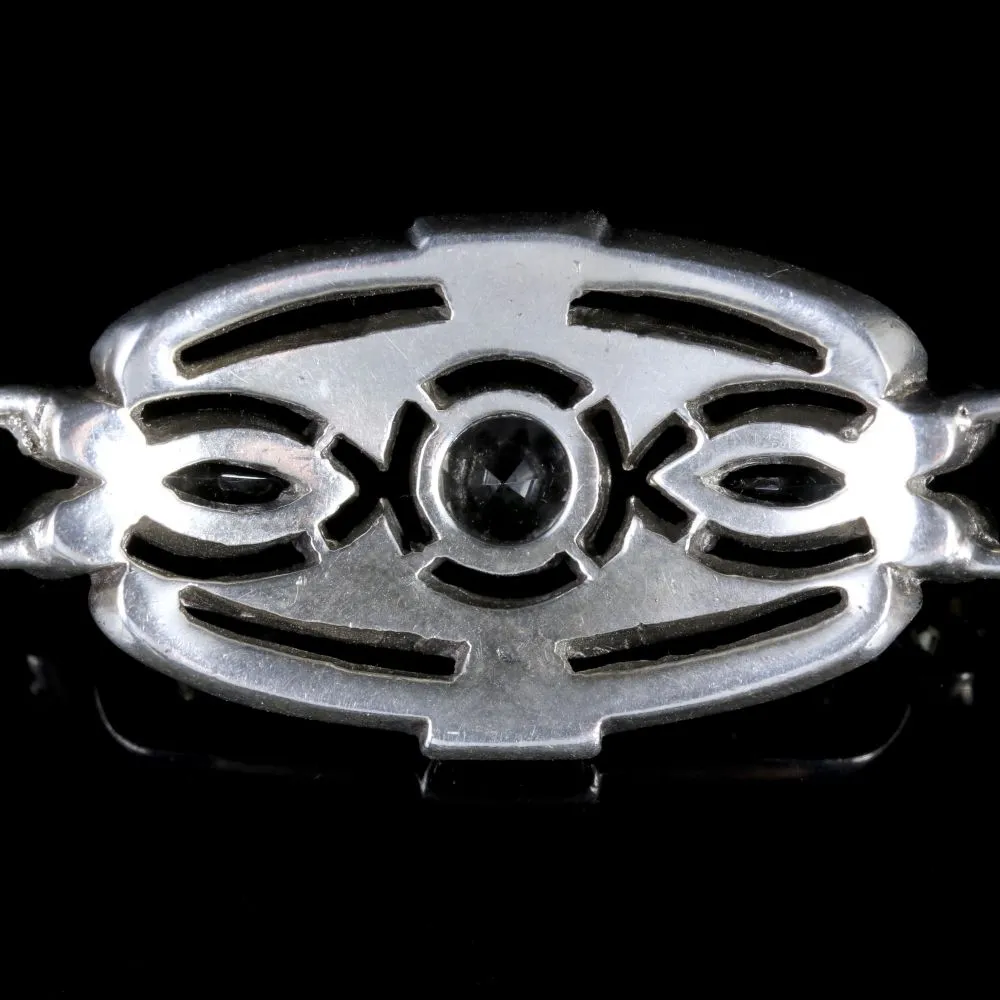 Art Deco Catamore Sterling Silver Paste Bracelet Circa 1920