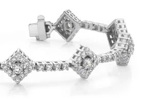 Art Deco Diamond Link Bracelet Lab-Grown Diamond with 4.51 ct.(finished) 1.7mm, 2mm, 3mm