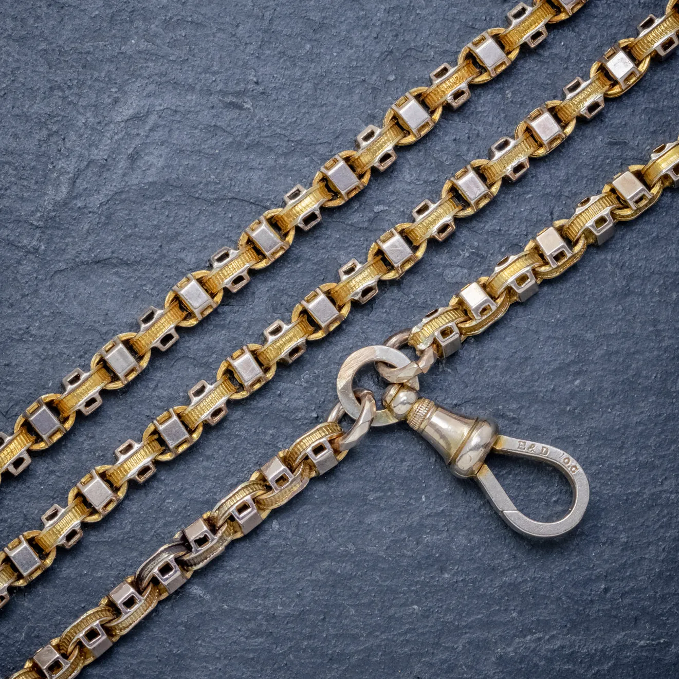 Art Deco Solid 18Ct Gold Guard Chain 58 Grams Circa 1920