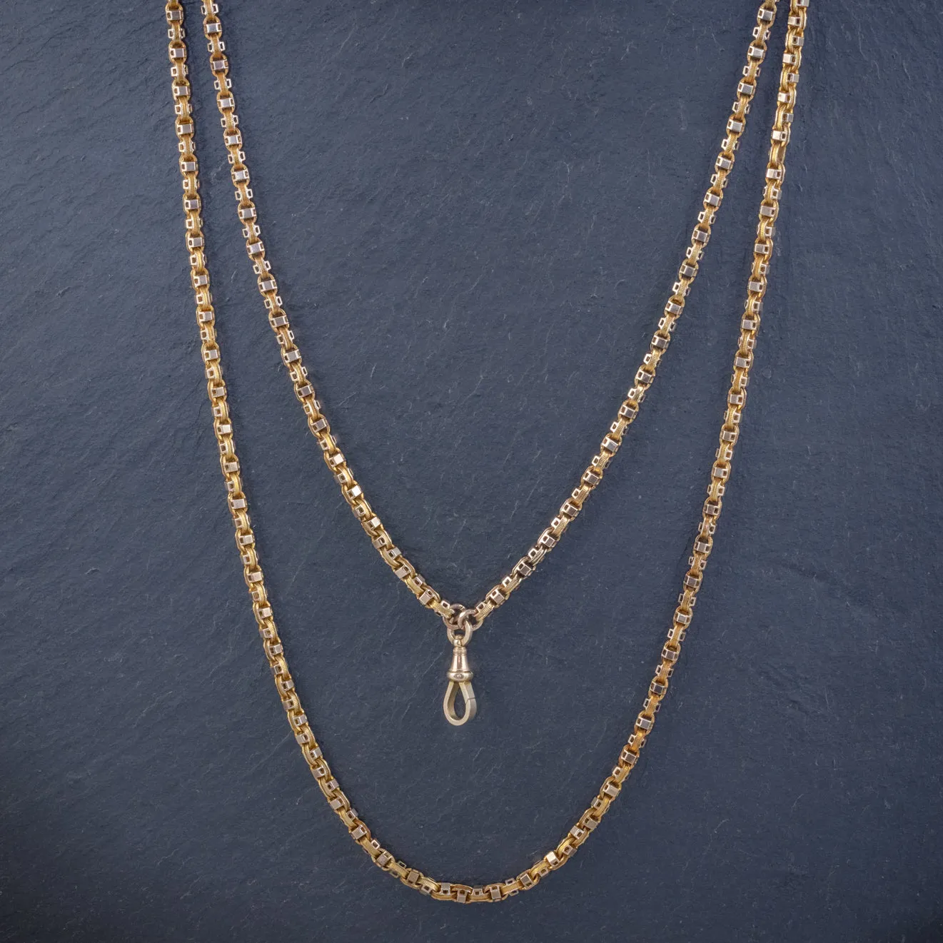 Art Deco Solid 18Ct Gold Guard Chain 58 Grams Circa 1920