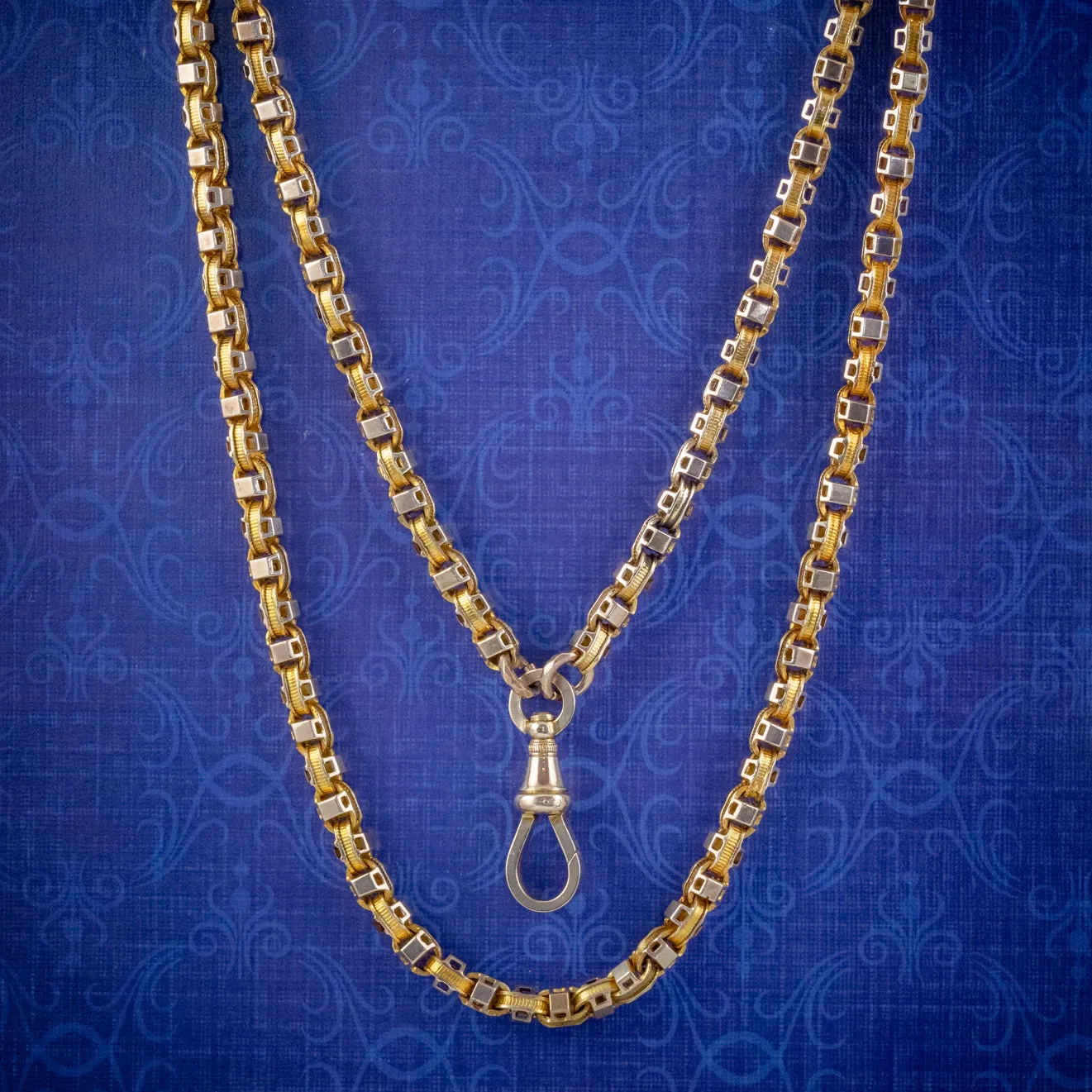 Art Deco Solid 18Ct Gold Guard Chain 58 Grams Circa 1920