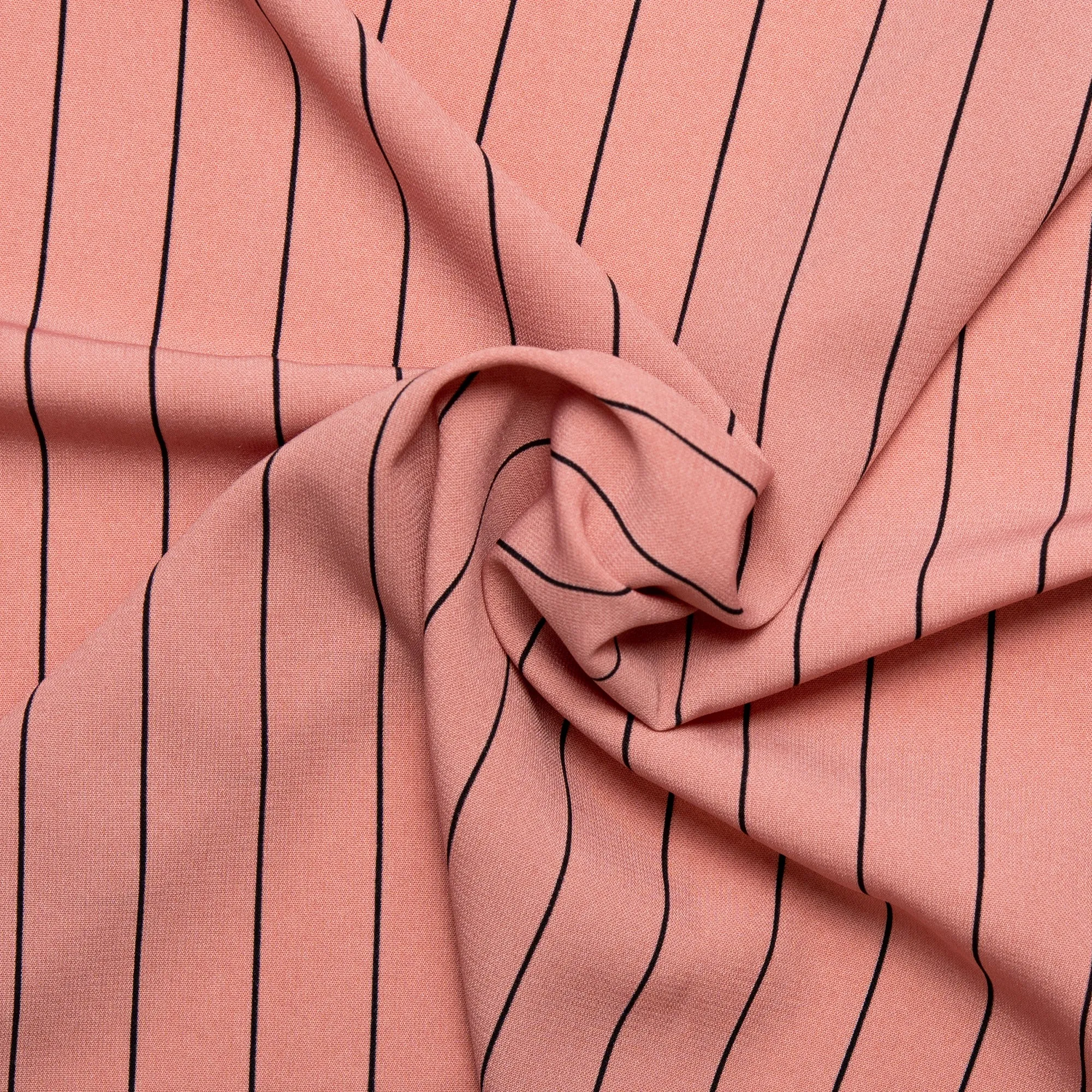 Assorted Polyester Print - Stripes - Salmon