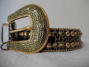 b.b. Simon Studded Golden Crystal Belt