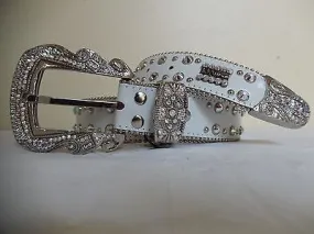 b.b. Simon White Studded Crystal Belt