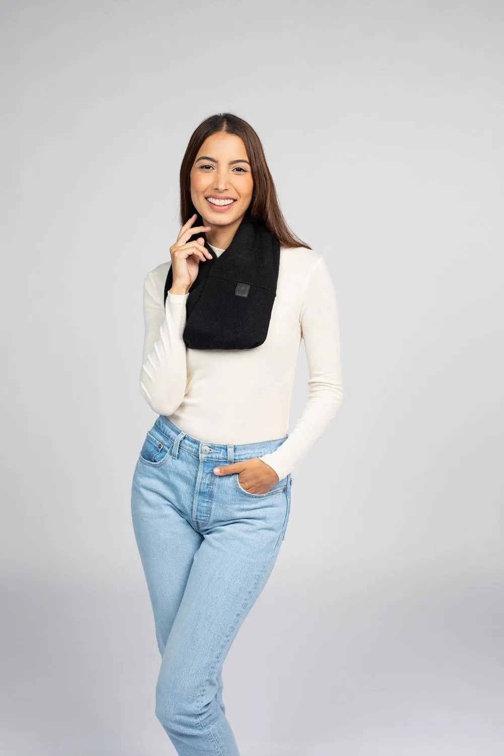 Black - Cashmere Infinity Scarf for Women