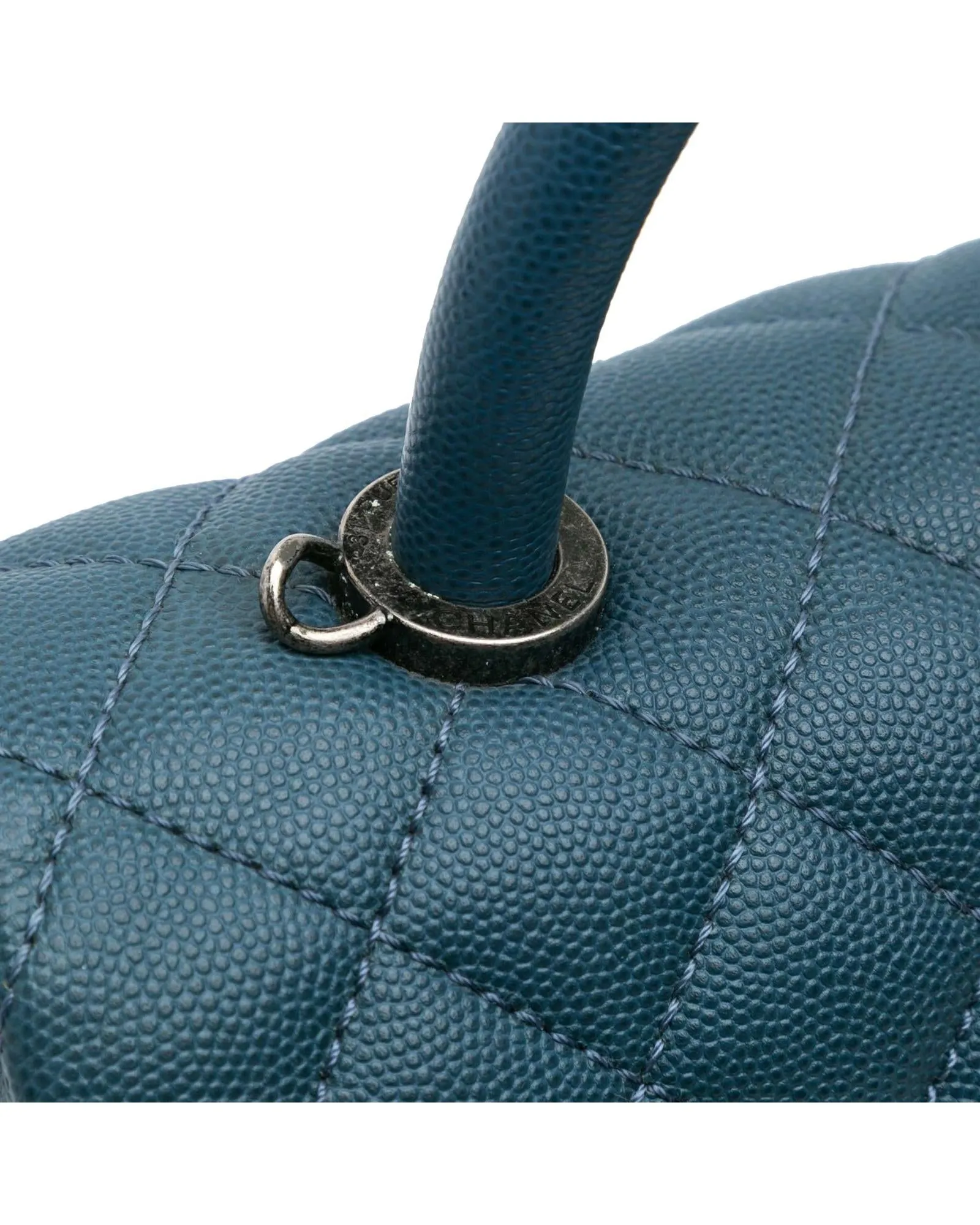 Caviar Leather Top Handle Bag with Detachable Strap and CC Turn Lock