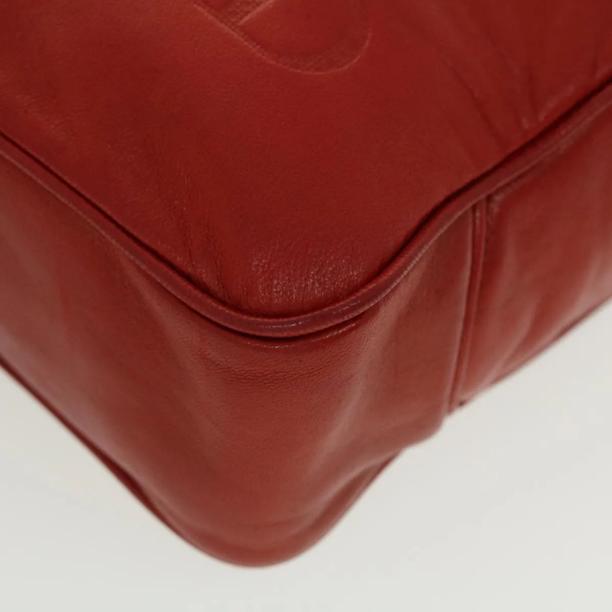 CHRISTIAN DIOR Clutch Bag Leather Red Auth bs5260