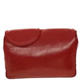 CHRISTIAN DIOR Clutch Bag Leather Red Auth bs5260