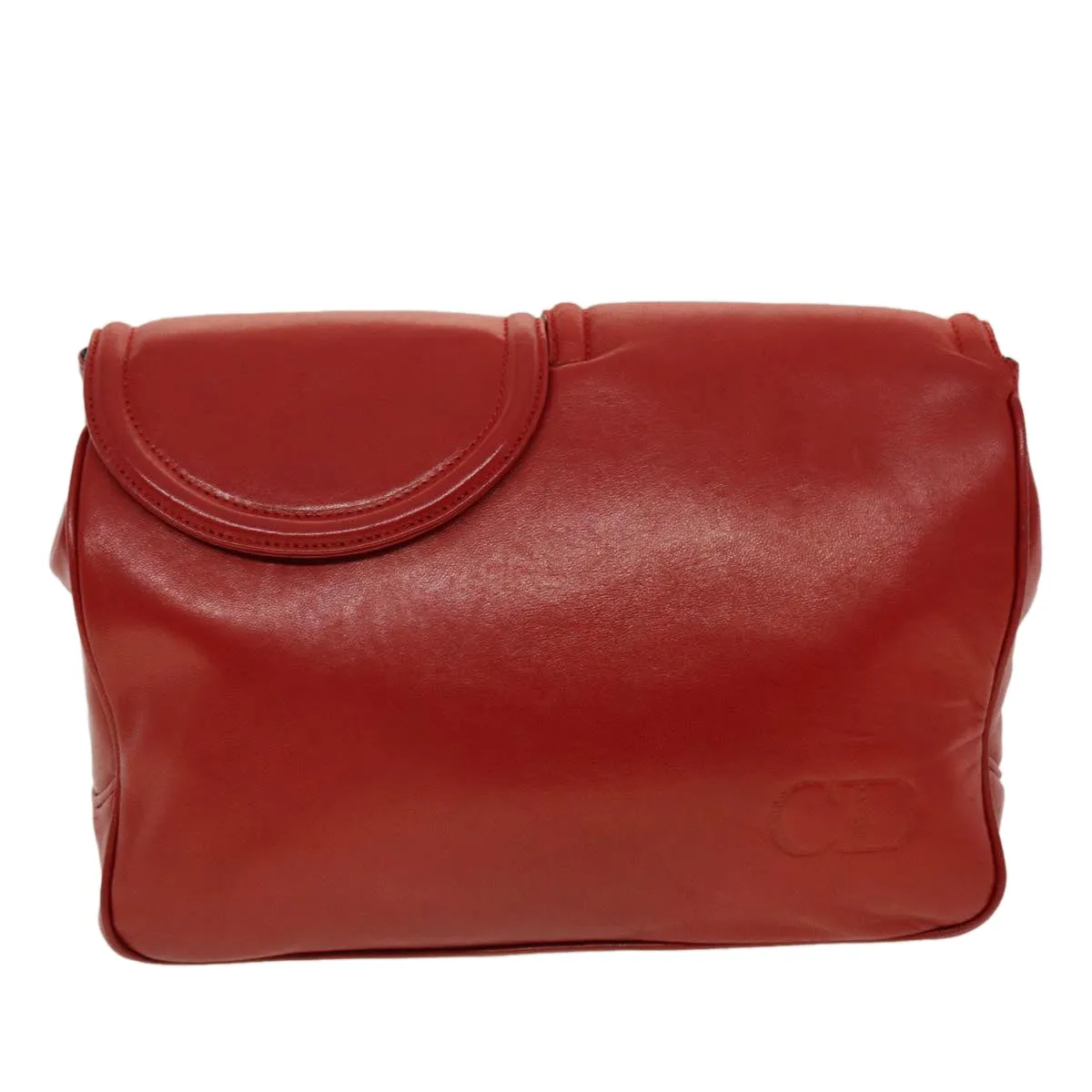 CHRISTIAN DIOR Clutch Bag Leather Red Auth bs5260