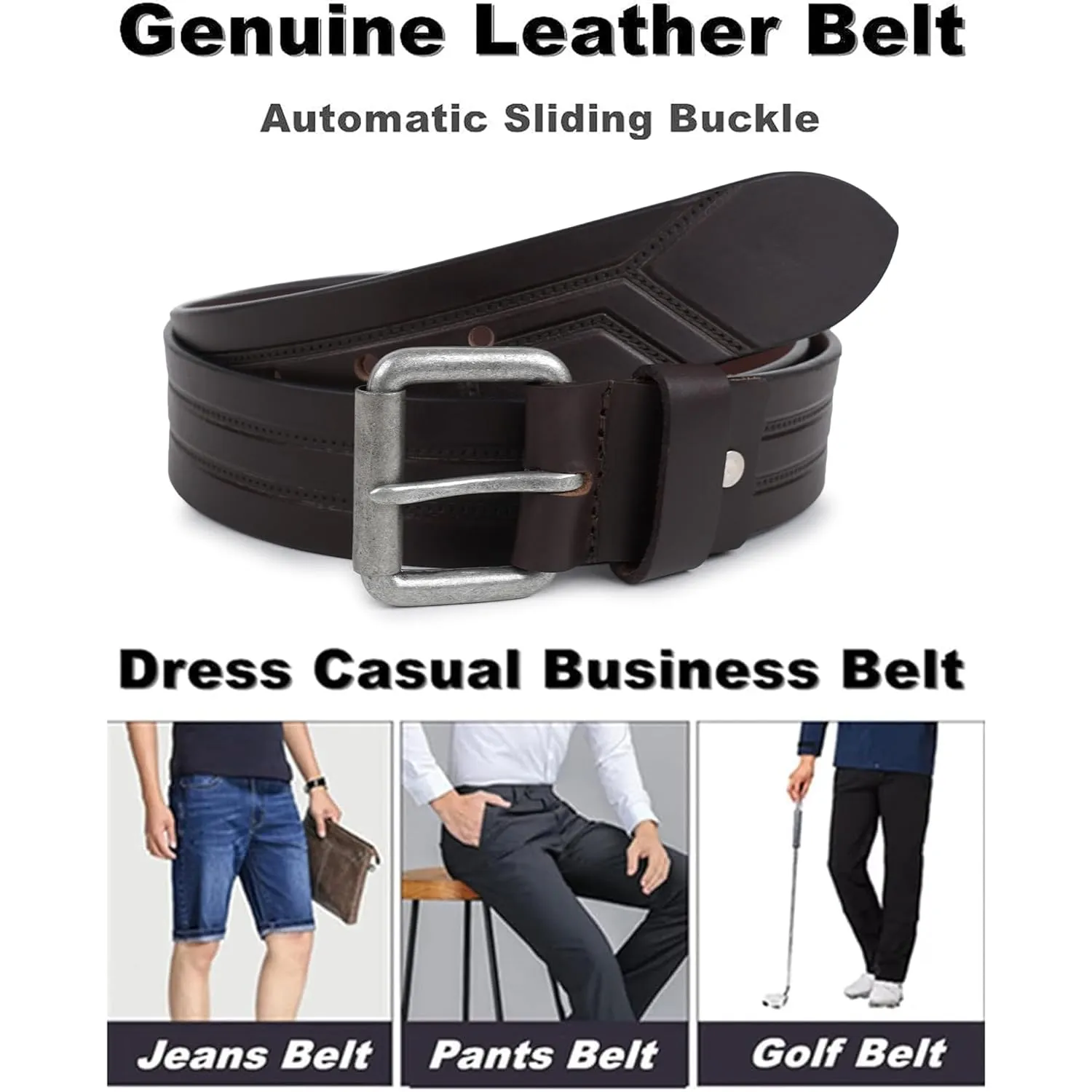 CIMONI® Premium Genuine Leather Belt For Men  ( 1 Year Gurantee)