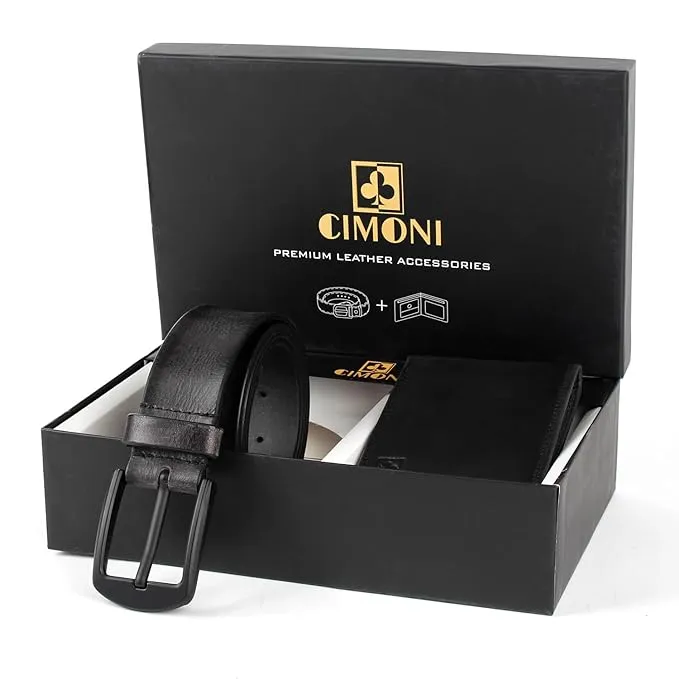 CIMONI® Premium Vegan Leather Belt & Wallet Combo for Men combo-10