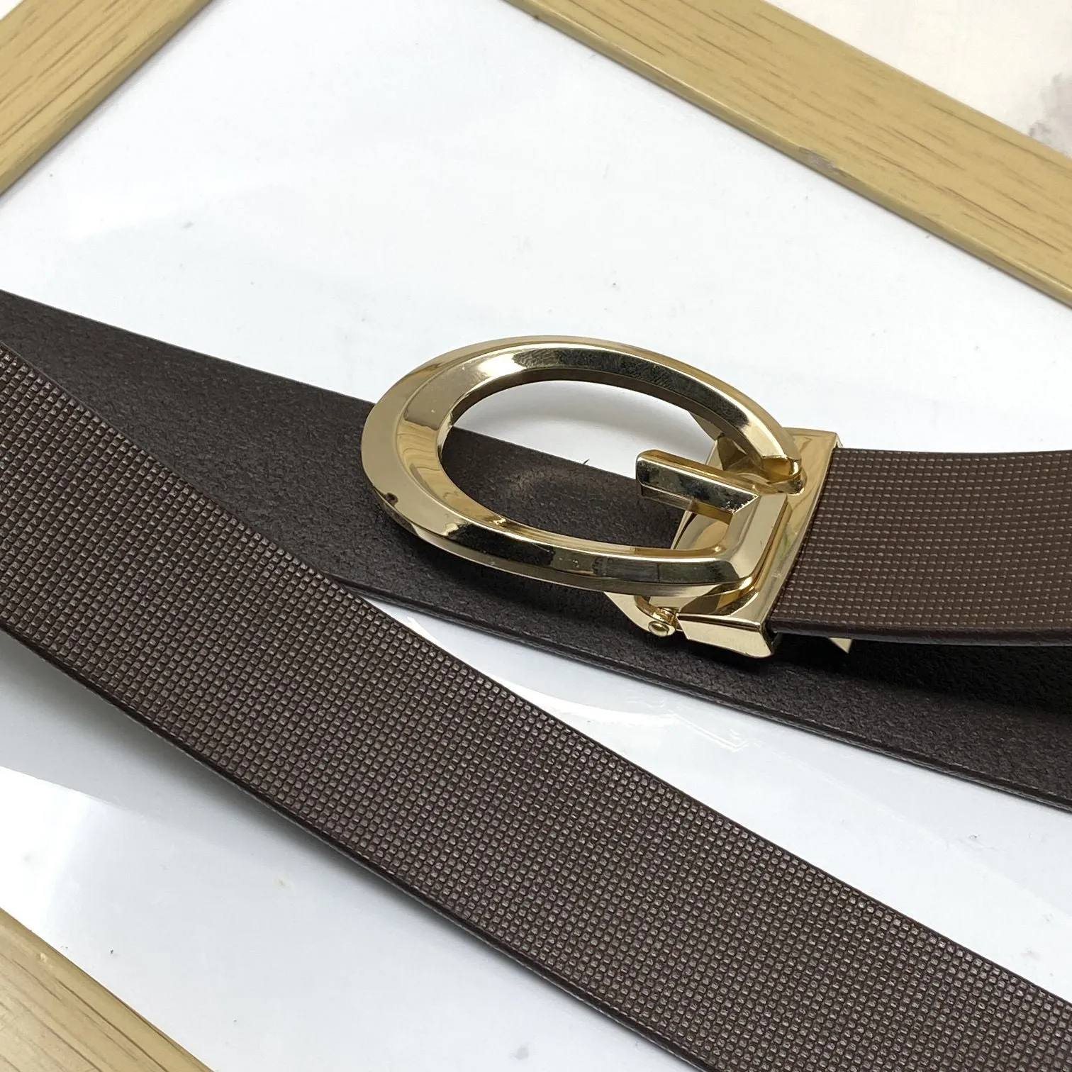 Classic G-Pattern Formal and Casual Leather Strap Belt -JonasParamount