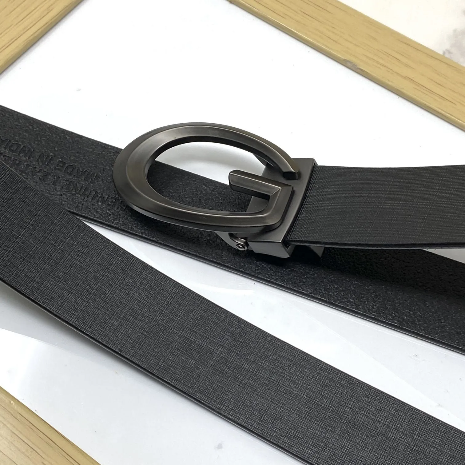 Classic G-Pattern Formal and Casual Leather Strap Belt -JonasParamount