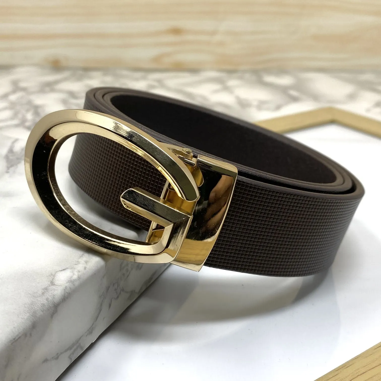 Classic G-Pattern Formal and Casual Leather Strap Belt -JonasParamount