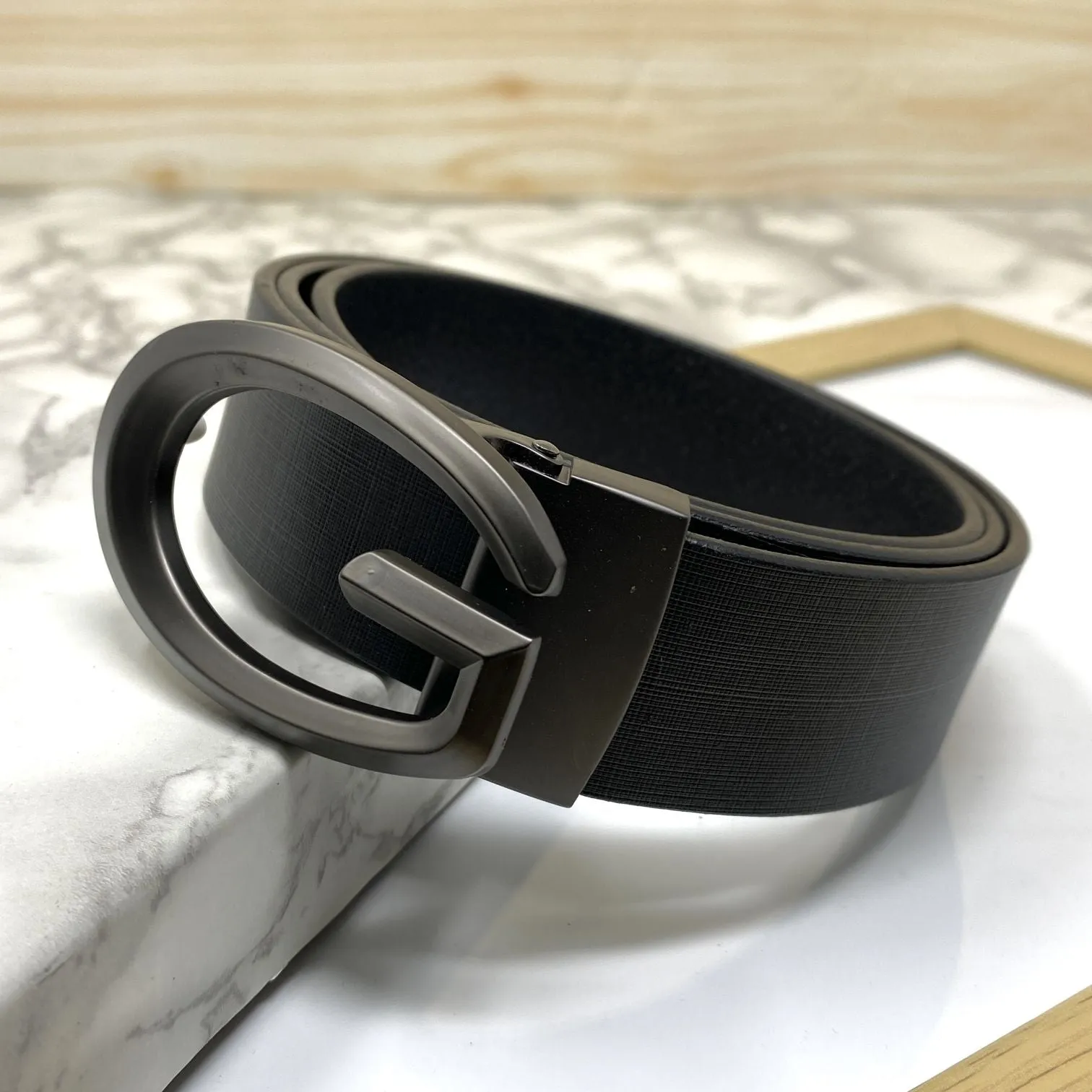 Classic G-Pattern Formal and Casual Leather Strap Belt -JonasParamount