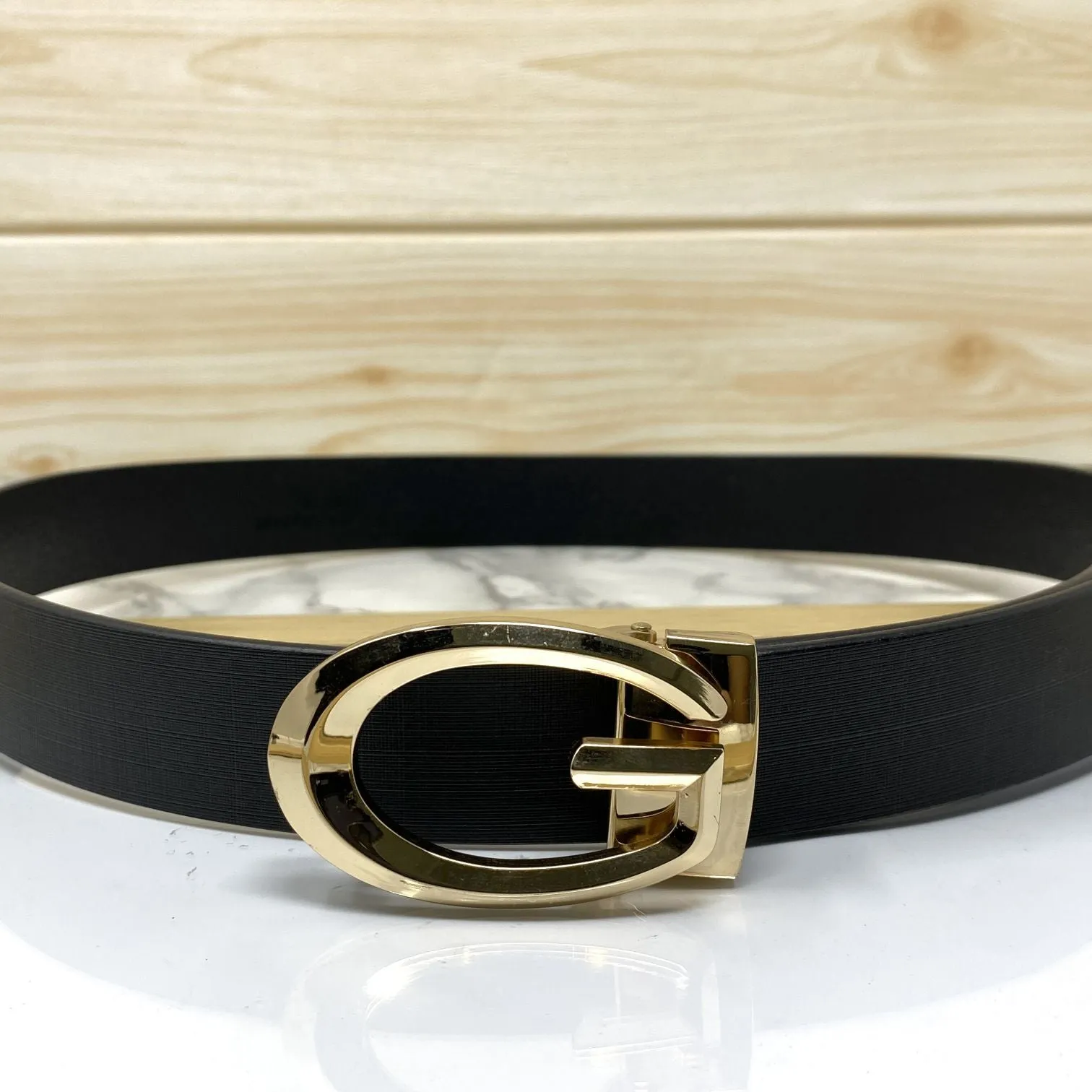 Classic G-Pattern Formal and Casual Leather Strap Belt -JonasParamount