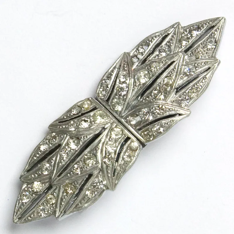 Diamanté French Art Deco Dress Clips or Brooch