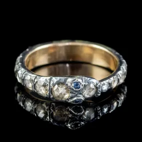 Diamond Snake Eternity Ring 18ct Gold Silver 2ct Of Diamond Sapphire Eyes