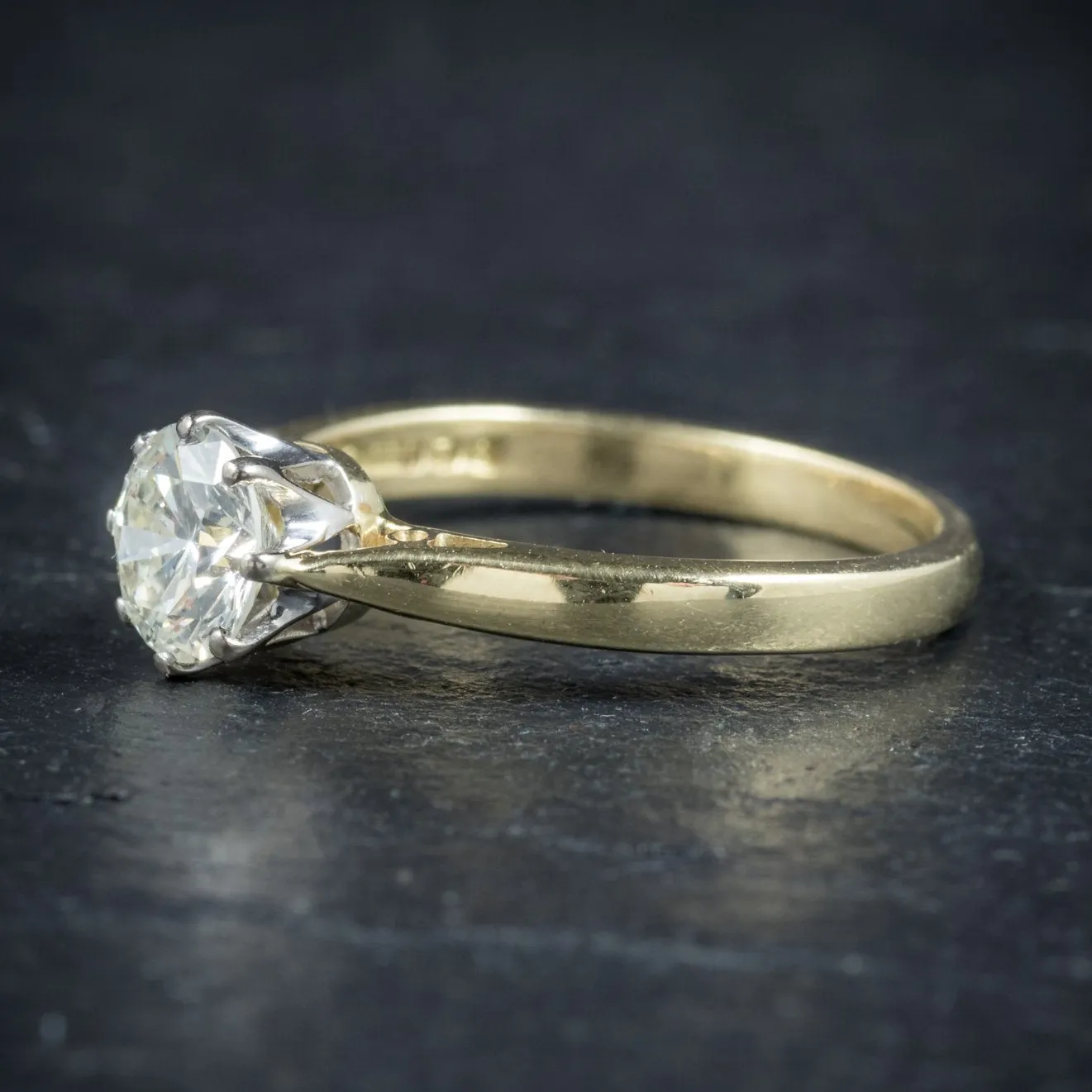 Diamond Solitaire Engagement Ring 18Ct Gold Dated London 1991