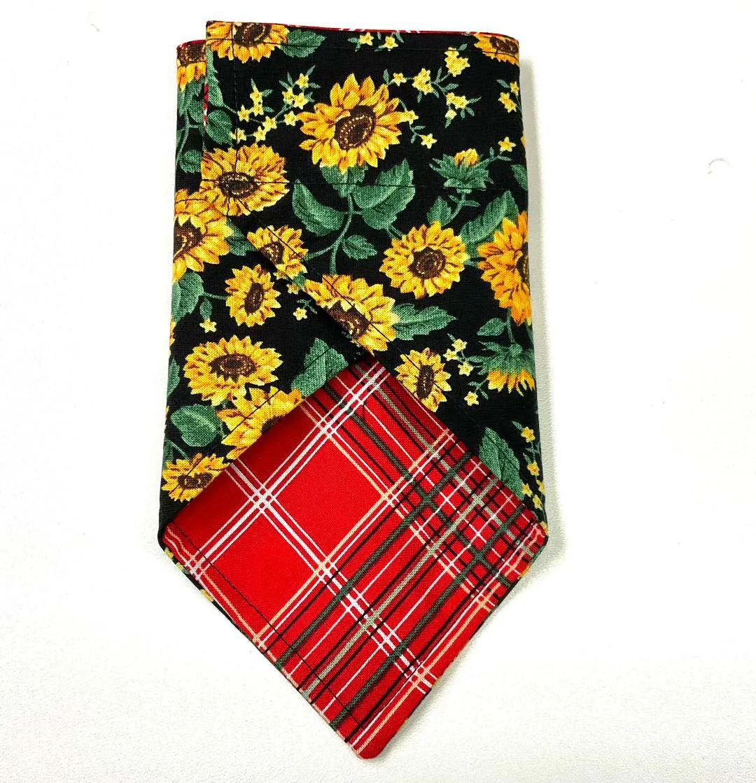 Dog Scarf - Sunflower/Plaid