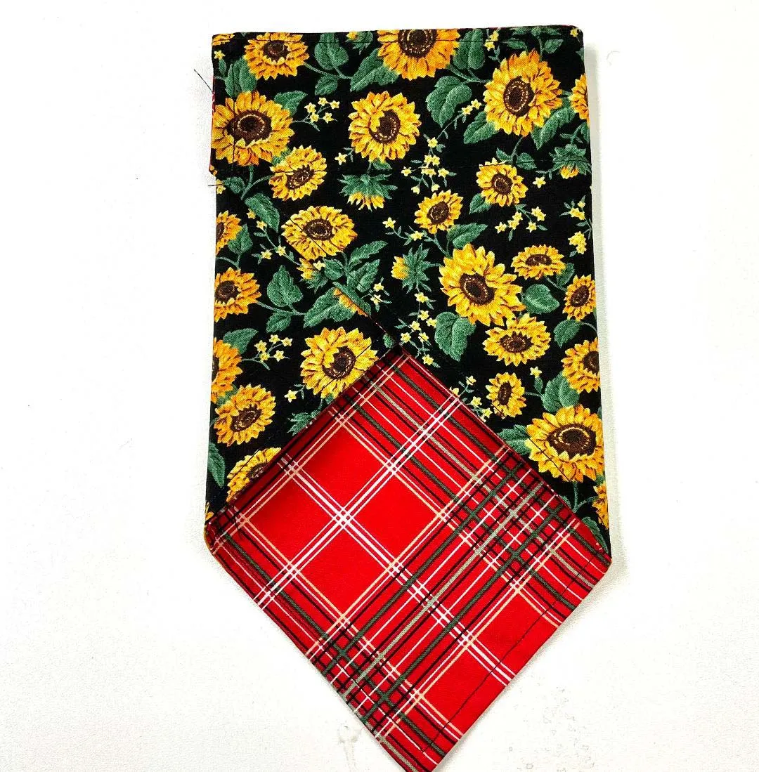 Dog Scarf - Sunflower/Plaid