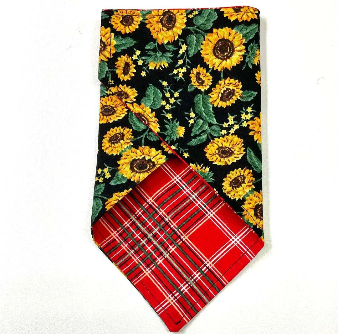 Dog Scarf - Sunflower/Plaid