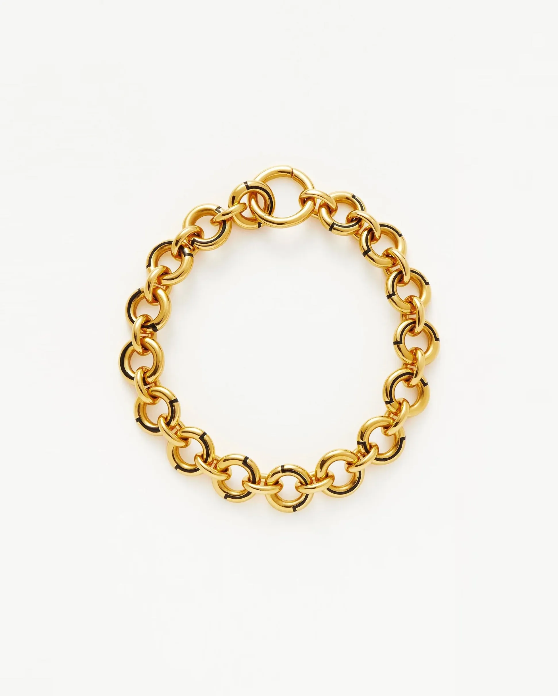 ENAMEL BYLINE LINK CHUNKY CHAIN BRACELET / GOLD