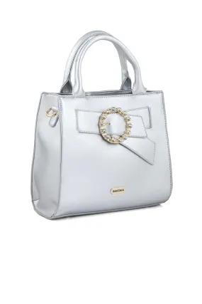 Formal Tote Hand Bags B15066-Silver