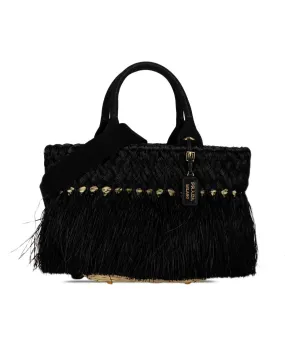 Fringed Raffia Satchel