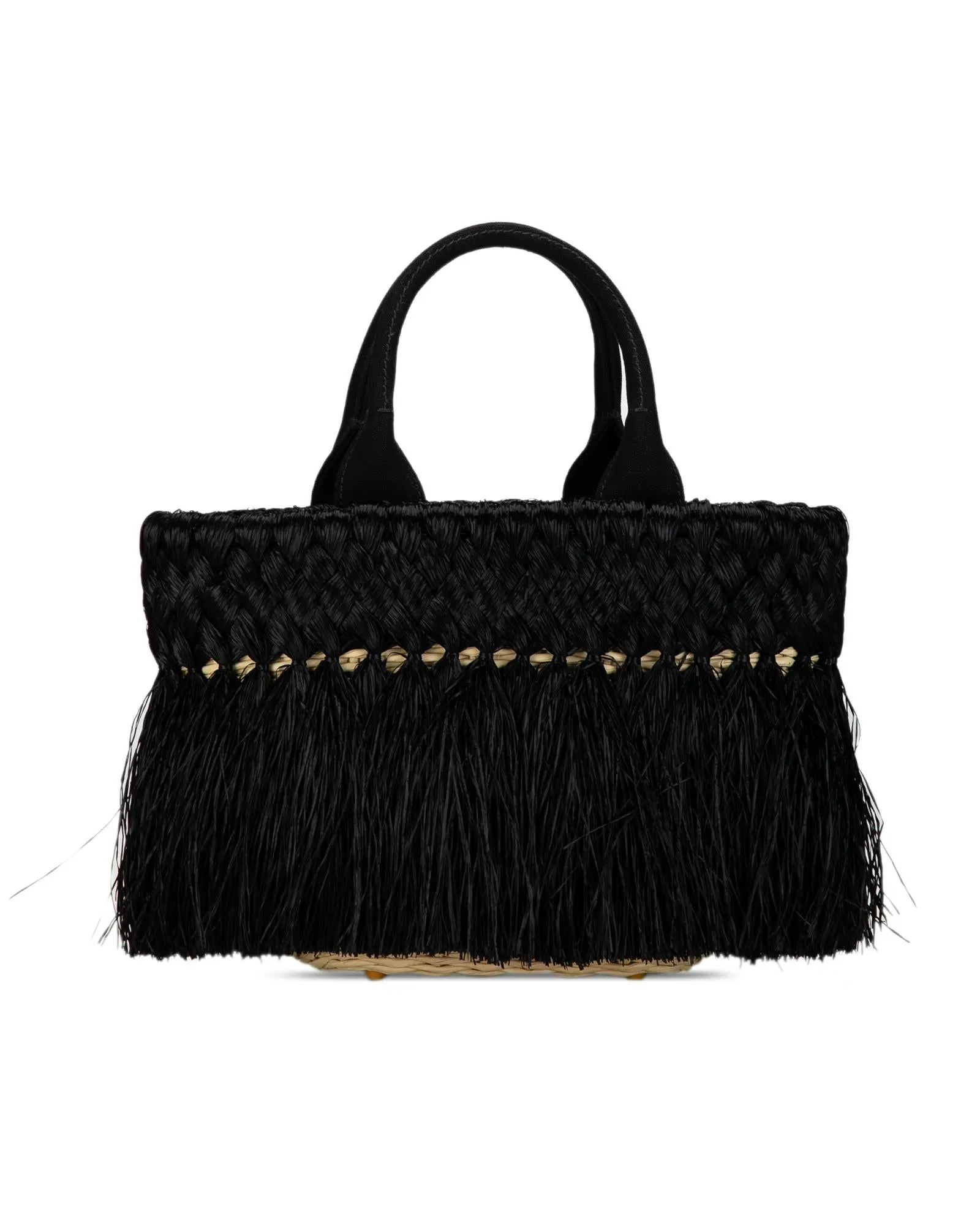 Fringed Raffia Satchel