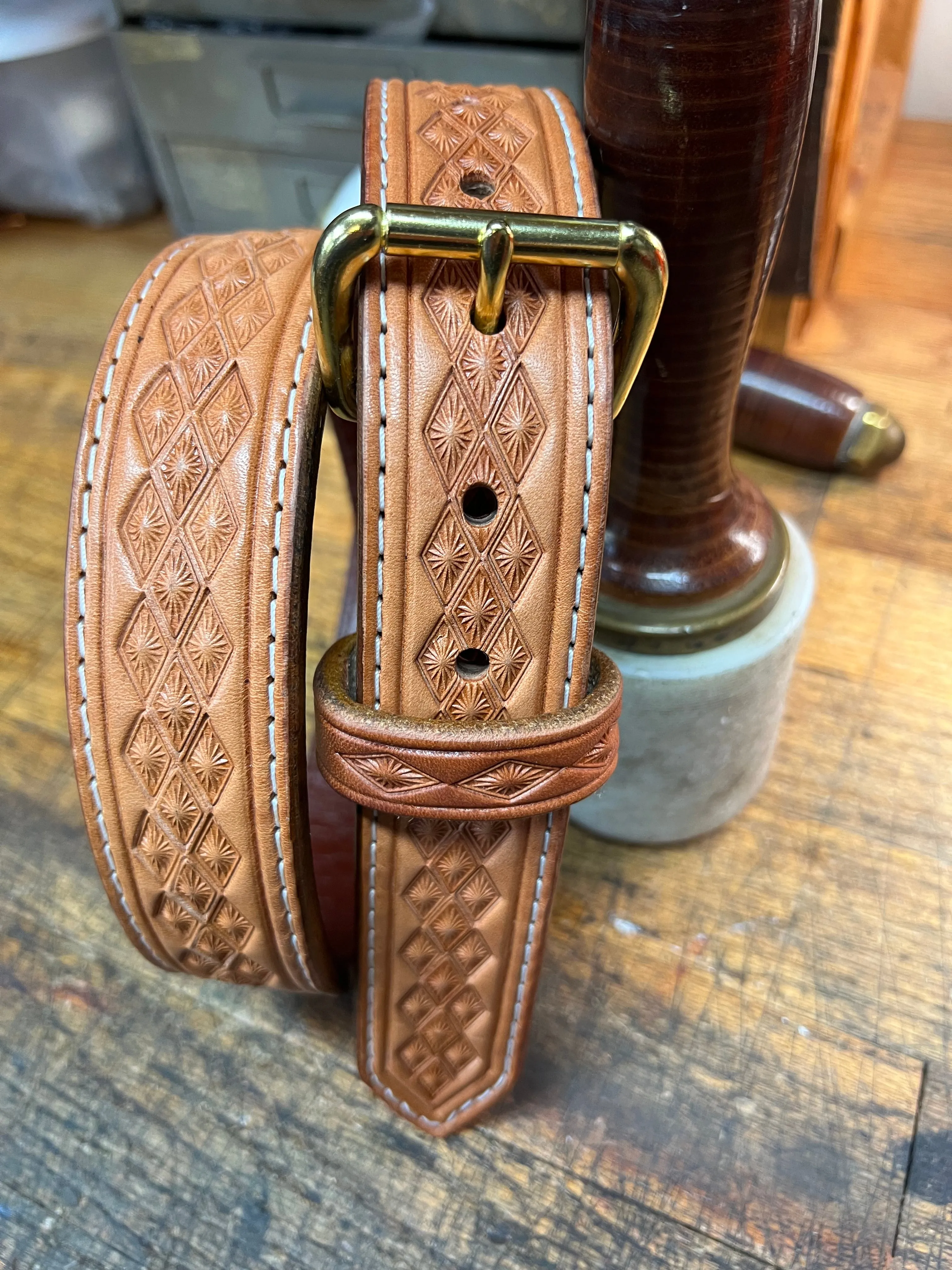 Handmade Custom Tooled & Stamped Belt