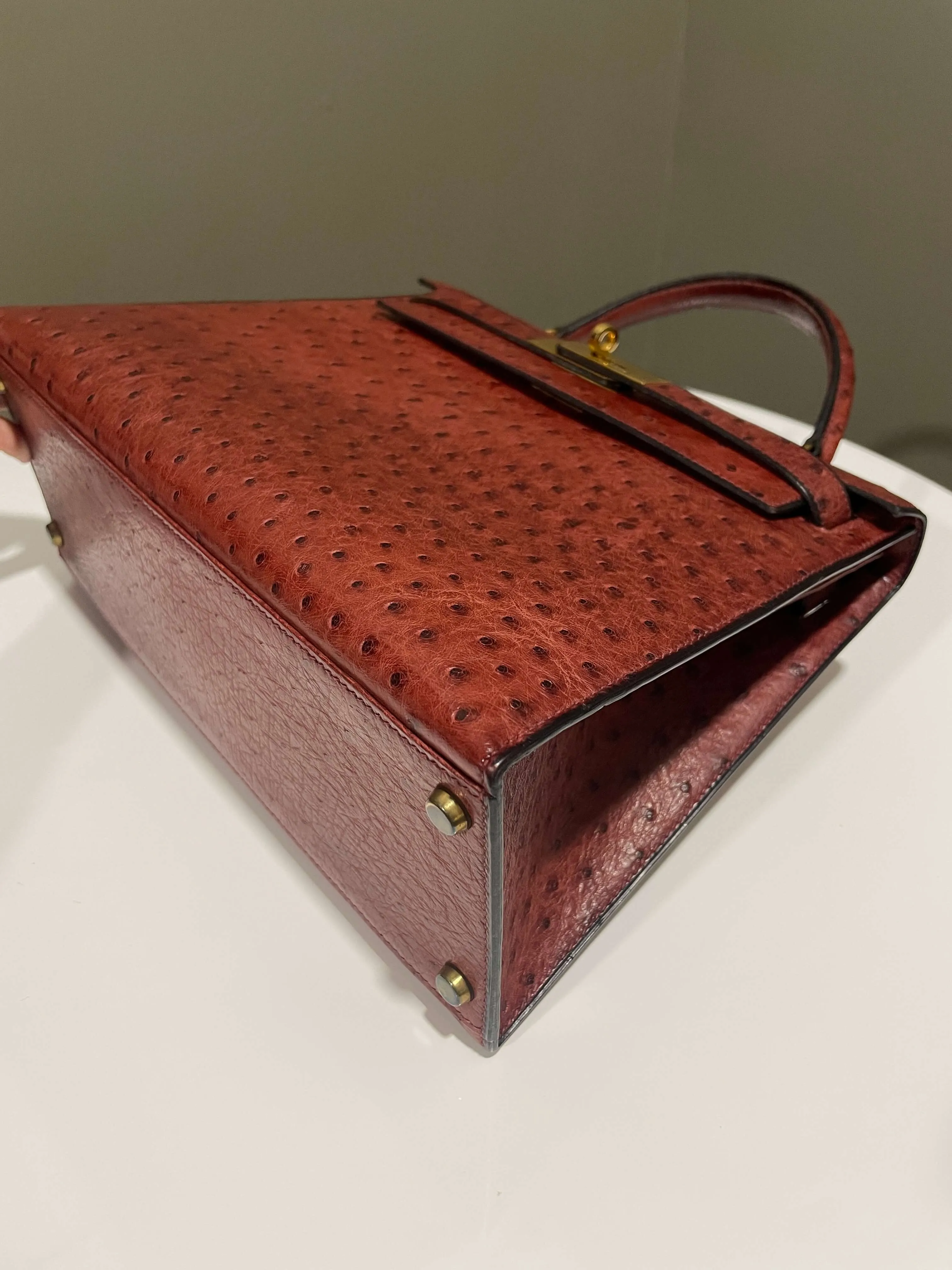 Hermes Kelly Sellier 28 Rouge H Ostrich