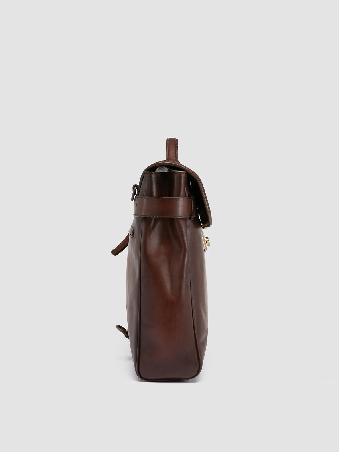 JEROME 003 - Brown Leather Briefcase