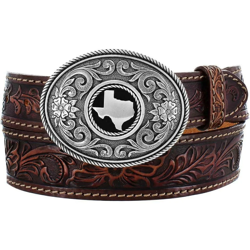 Leegin Justin Western Mens Belt Leather Triple T Ranch Style C14015