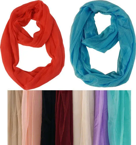 light weight infinity scarves solid bright Case of 60