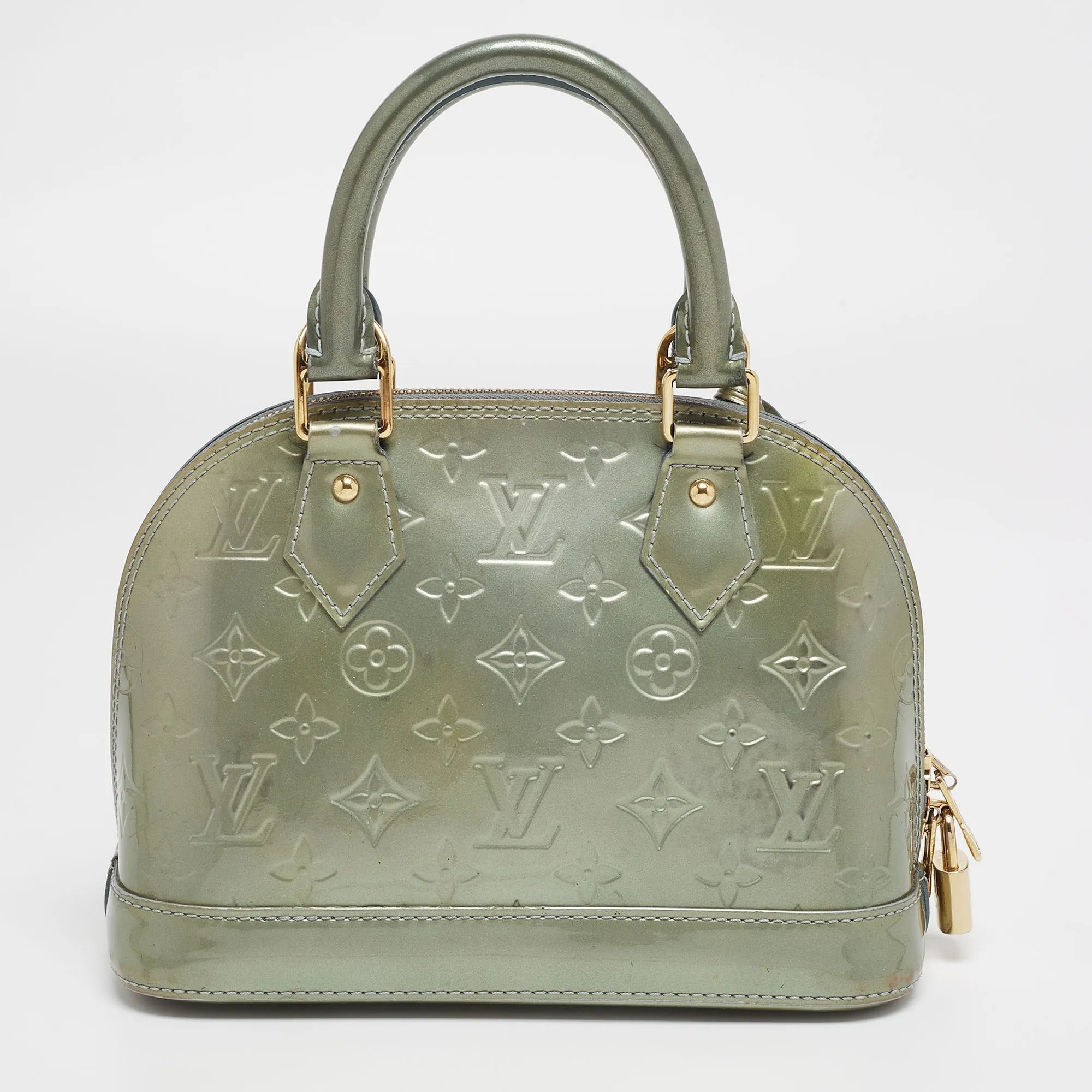 Louis Vuitton Green Monogram Vernis Alma BB Bag